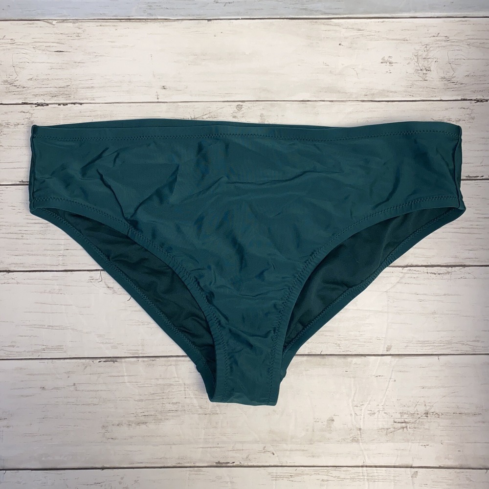 Kona Sol Bikini Bottom Womens‎ 14W Green Hunter High Coverage Hipster Swim Plus